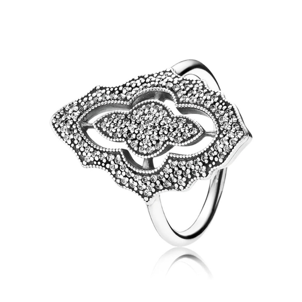 Pandora Sparkling Lace Statement Ring .